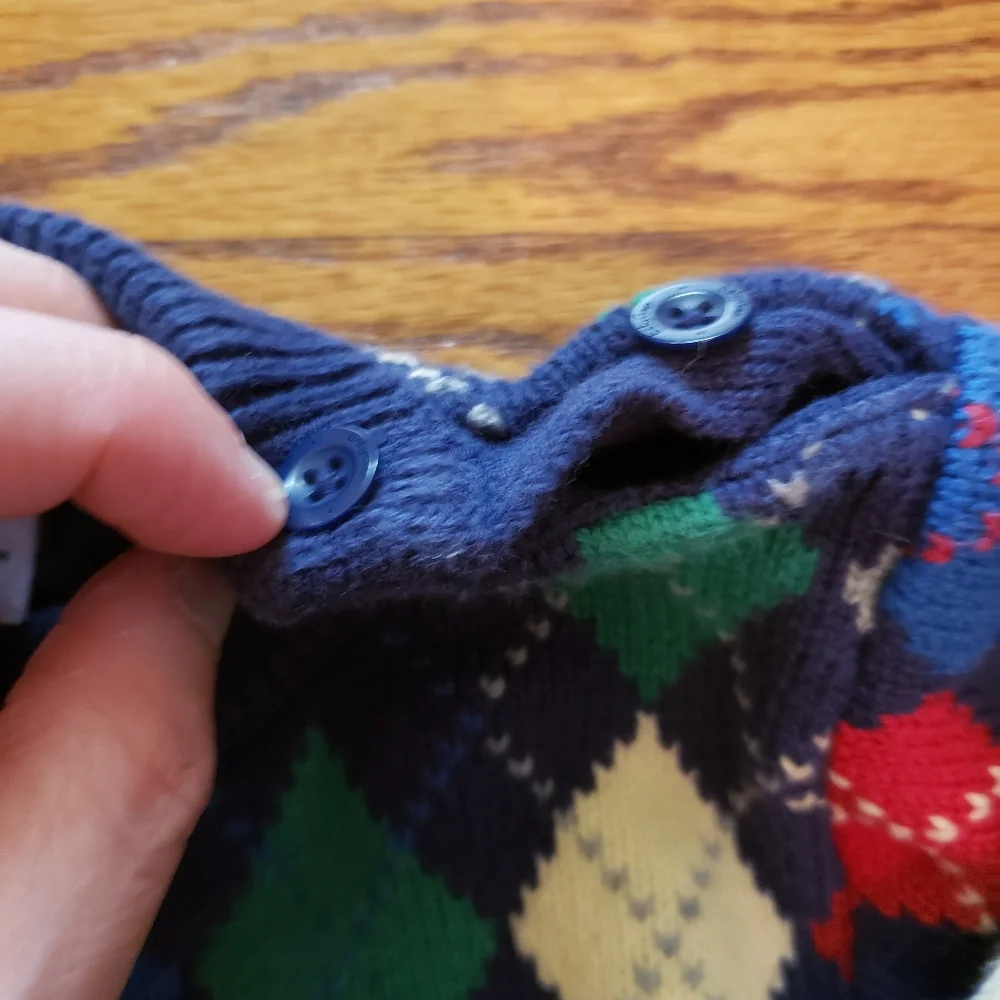 Vintage Baby Gap Argyle Print Knit Crewneck Sweater